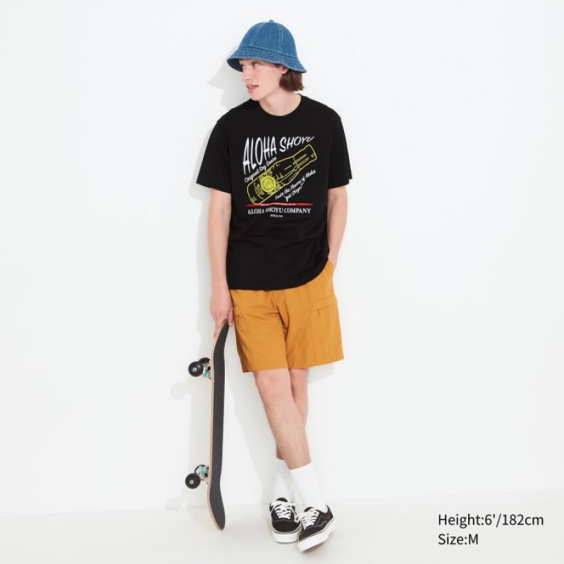 Black Uniqlo The Brands Hawaii UT Short-Sleeve Aloha Shoyu Women T Shirts | 5942405