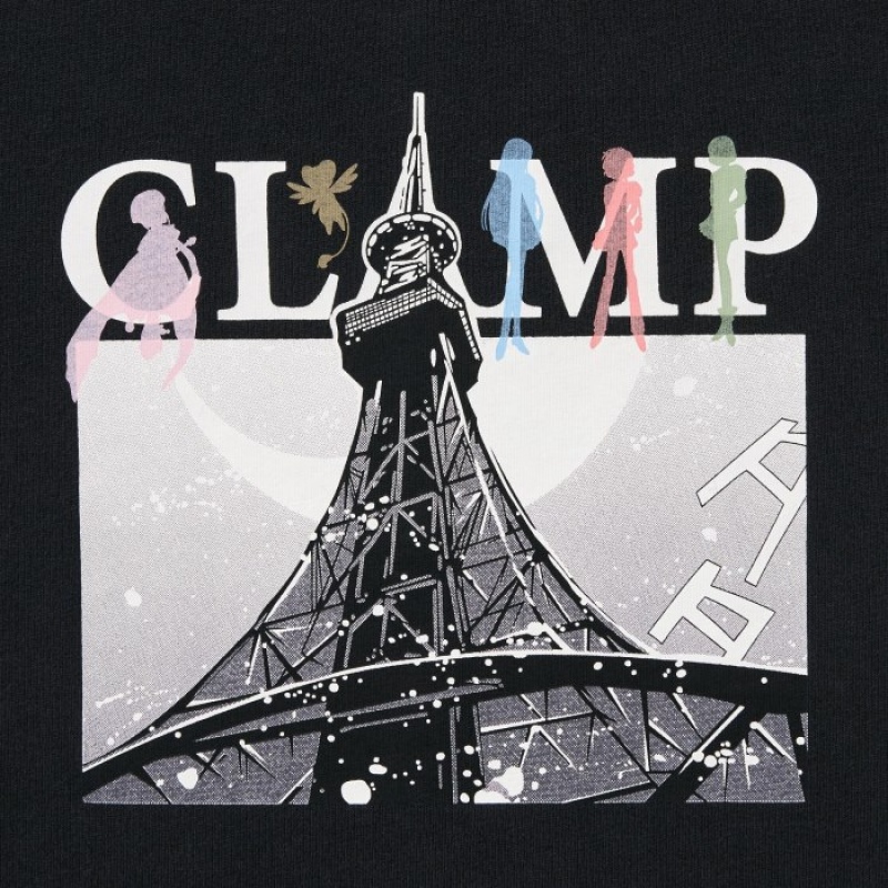 Black Uniqlo The World of CLAMP UT Short Sleeve Women T Shirts | 8023372