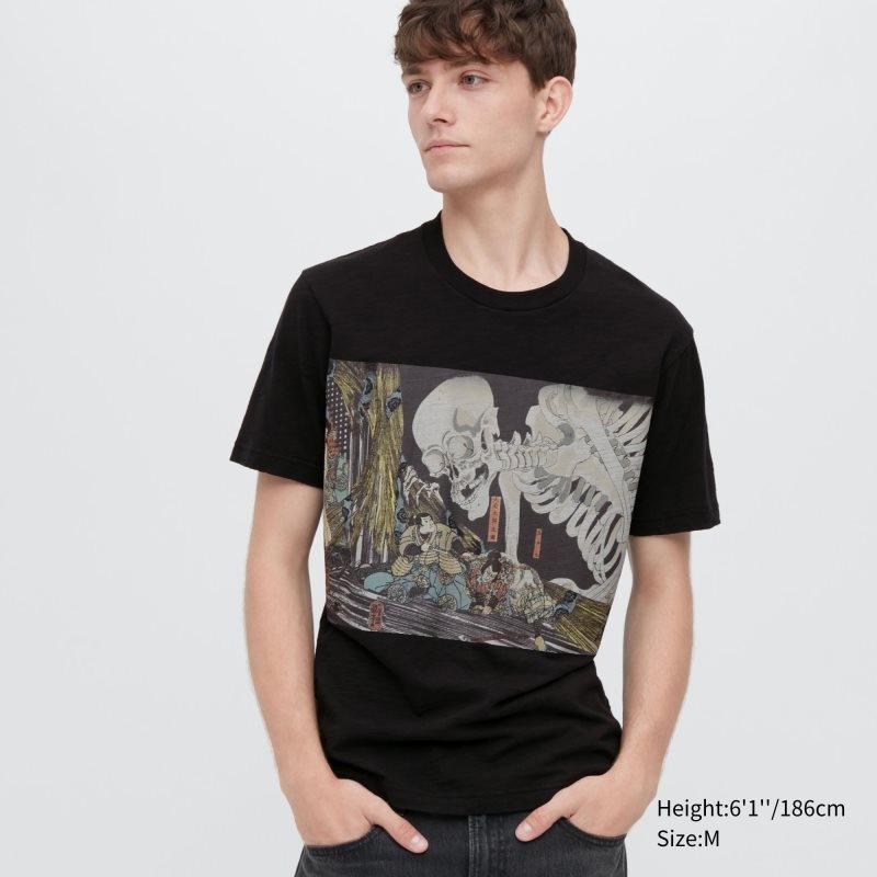 Black Uniqlo Ukiyo-e Ut Short-sleeve Graphic Men T Shirts | 9020668