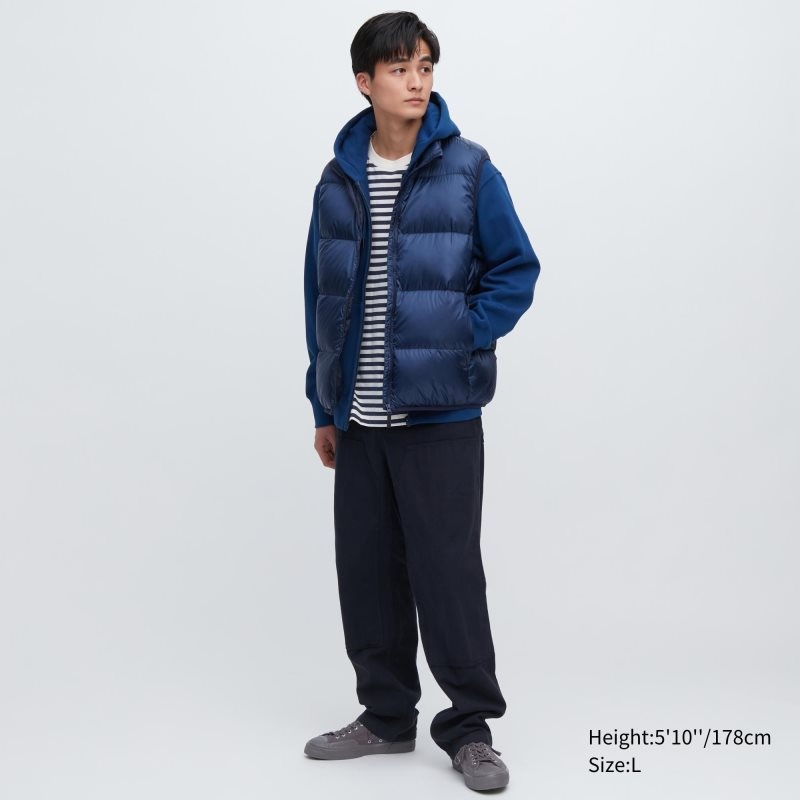 Black Uniqlo Ultra Light Down Wide Quilt Men Vest | 6385821