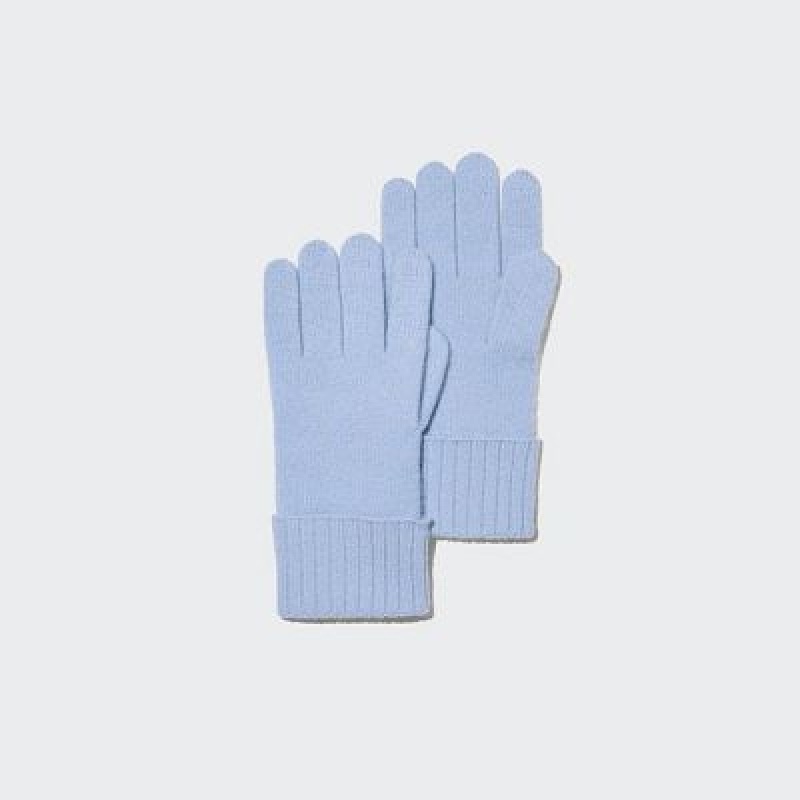 Blue Uniqlo Cashmere Knitted Women Gloves | 7881086