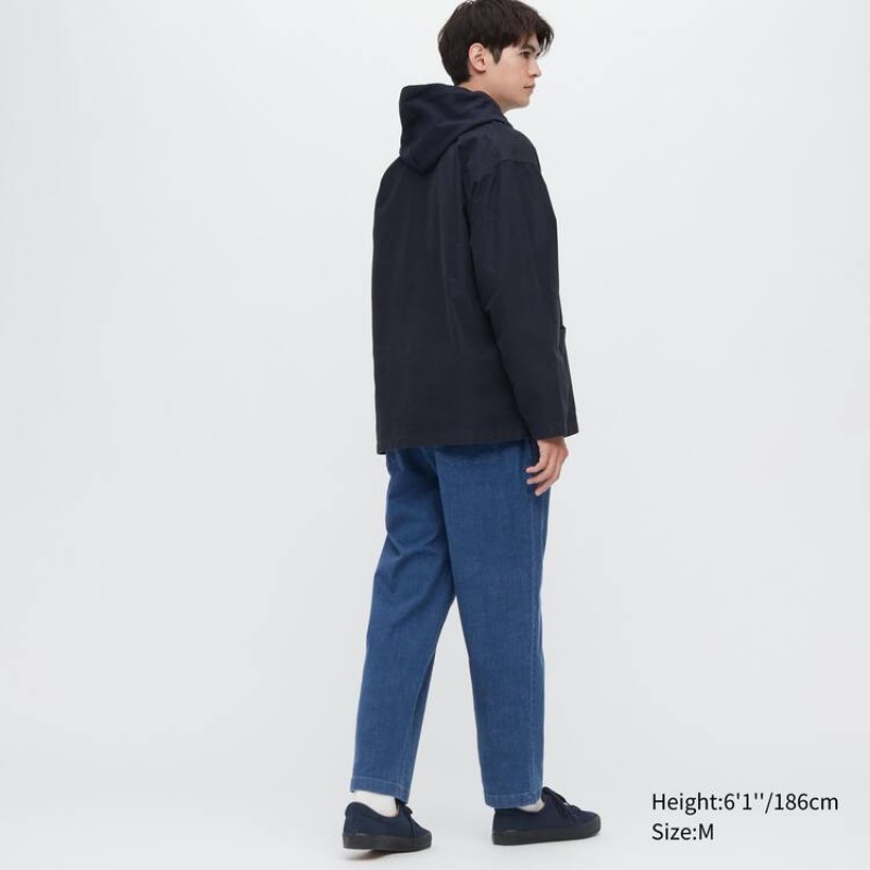 Blue Uniqlo Cotton Denim Relaxed Fit Ankle Length Men Pants | 4270396