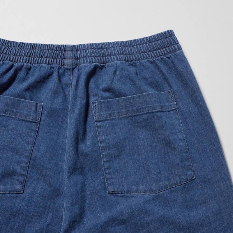 Blue Uniqlo Cotton Denim Relaxed Fit Ankle Length Men Pants | 4270396