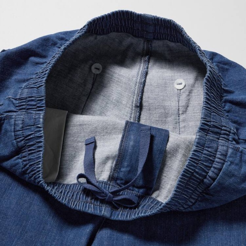 Blue Uniqlo Cotton Denim Relaxed Fit Ankle Length Men Pants | 4270396
