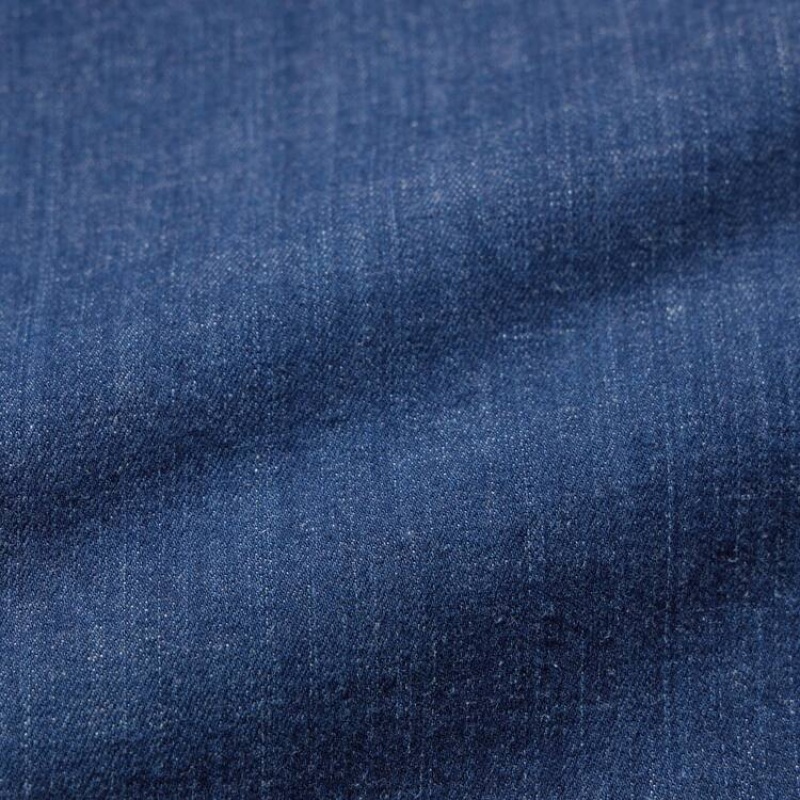 Blue Uniqlo Cotton Denim Relaxed Fit Ankle Length Men Pants | 4270396