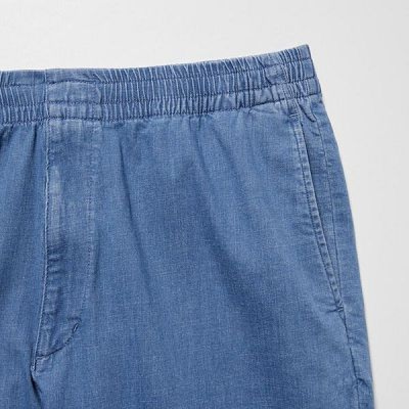 Blue Uniqlo Cotton Relaxed Ankle Women Pants | 8378261