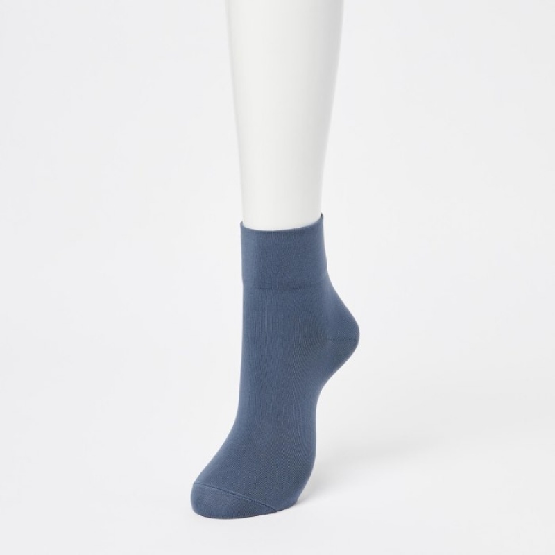 Blue Uniqlo Crew Tapered (3 Pairs) Women Socks | 29829