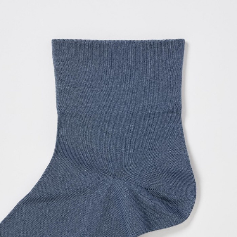 Blue Uniqlo Crew Tapered (3 Pairs) Women Socks | 29829