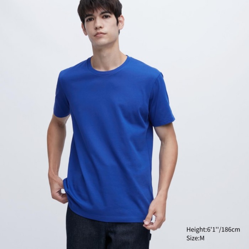 Blue Uniqlo Dry Color Crew Neck Short-Sleeve Women T Shirts | 5091240