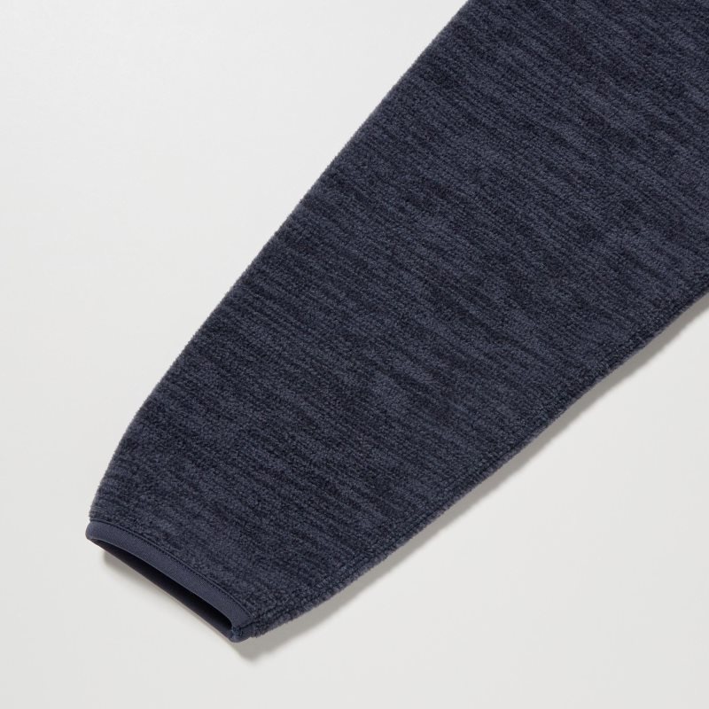 Blue Uniqlo Fleece Full-zip Long Sleeve Men Jackets | 1757658