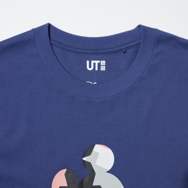 Blue Uniqlo Mickey Stands UT Short Sleeve Women T Shirts | 9054032