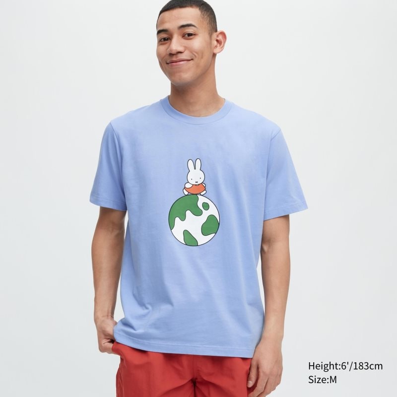 Blue Uniqlo Peace For All Dick Bruna Short-sleeve Graphic Men T Shirts | 2874678