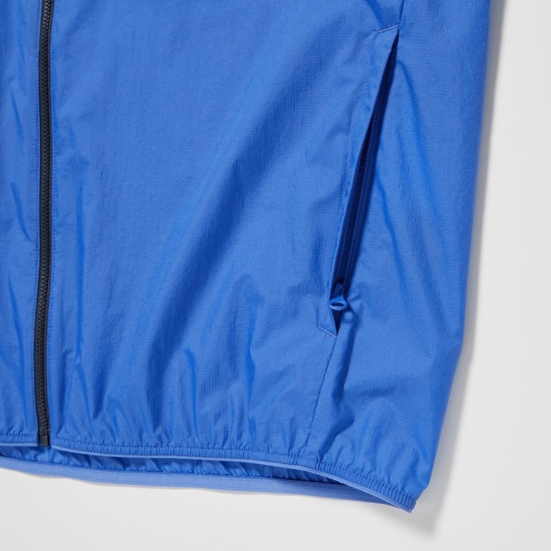 Blue Uniqlo Pocketable Uv Protection 3d Cut Color Block Men Parka | 5332666