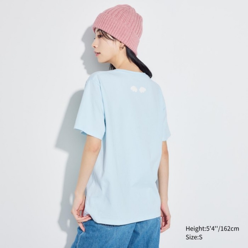 Blue Uniqlo Sanrio characters UT Short-Sleeve Women T Shirts | 4783586