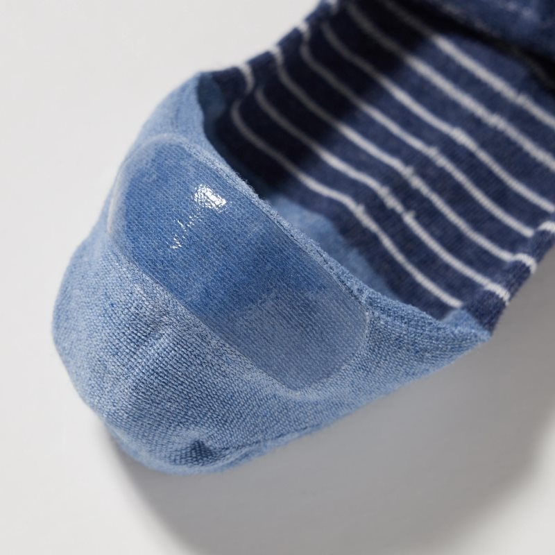 Blue Uniqlo Striped Low Cut Men Socks | 336164