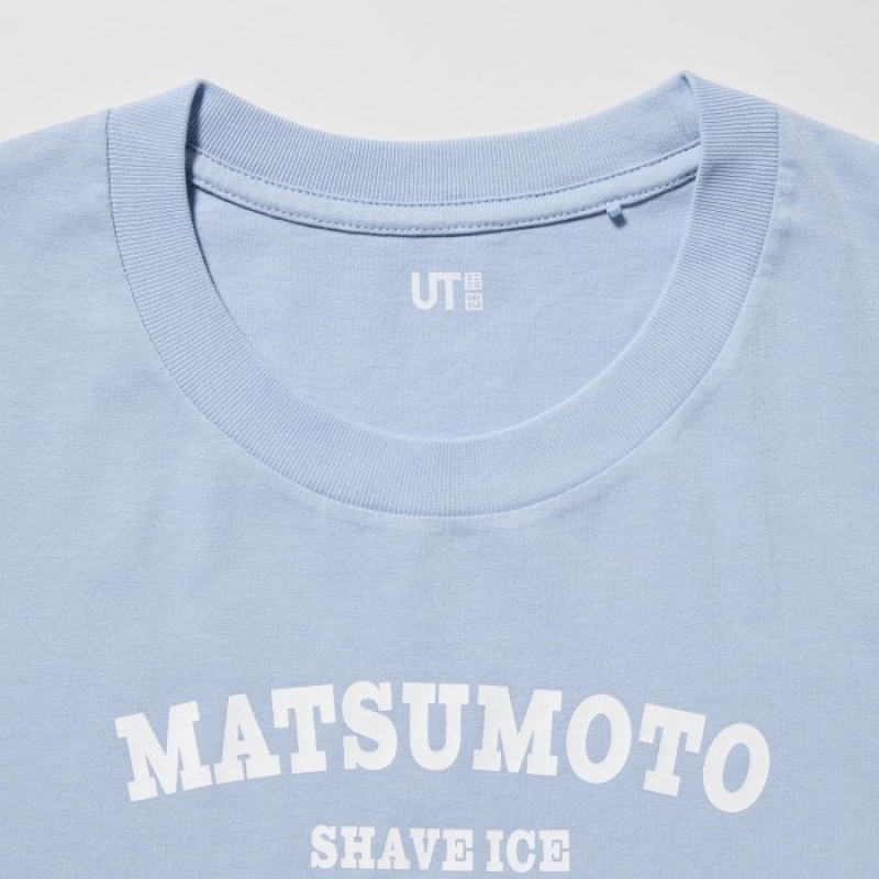 Blue Uniqlo The Brands Hawaii UT Short-Sleeve Matsumoto Shave Ice Women T Shirts | 2732374