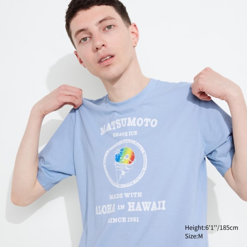 Blue Uniqlo The Brands Hawaii UT Short-Sleeve Matsumoto Shave Ice Women T Shirts | 2732374