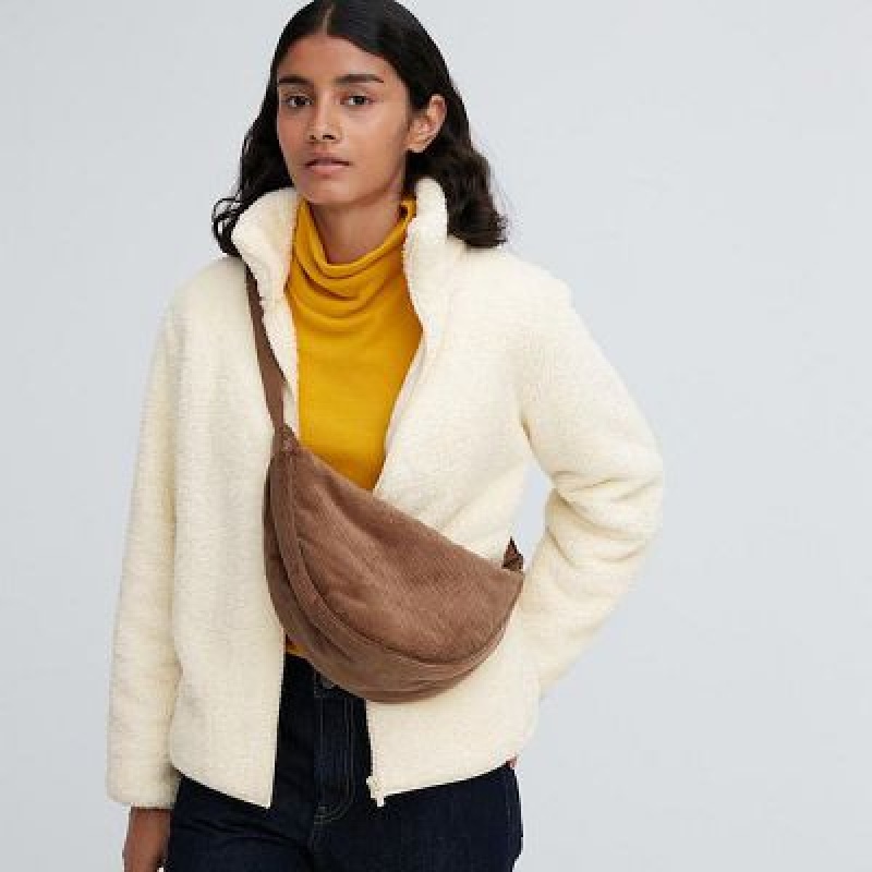 Brown Uniqlo Corduroy Round Mini Women Crossbody Bags | 1730534