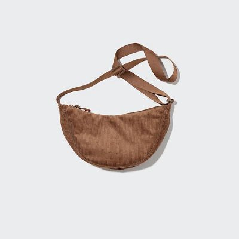 Brown Uniqlo Corduroy Round Mini Women Crossbody Bags | 1730534