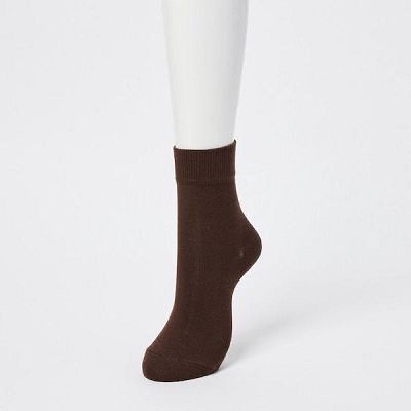 Brown Uniqlo HEATTECH Crew Relax Women Socks | 849202