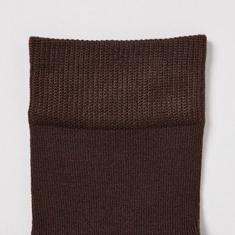 Brown Uniqlo HEATTECH Crew Relax Women Socks | 849202