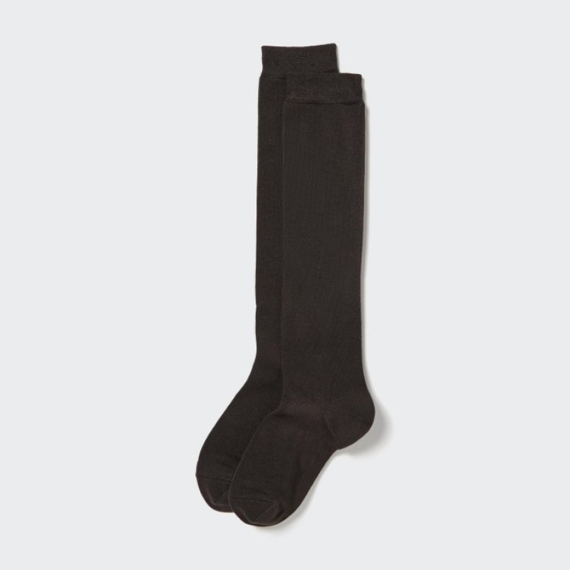 Brown Uniqlo HEATTECH Knee High Women Socks | 3871355
