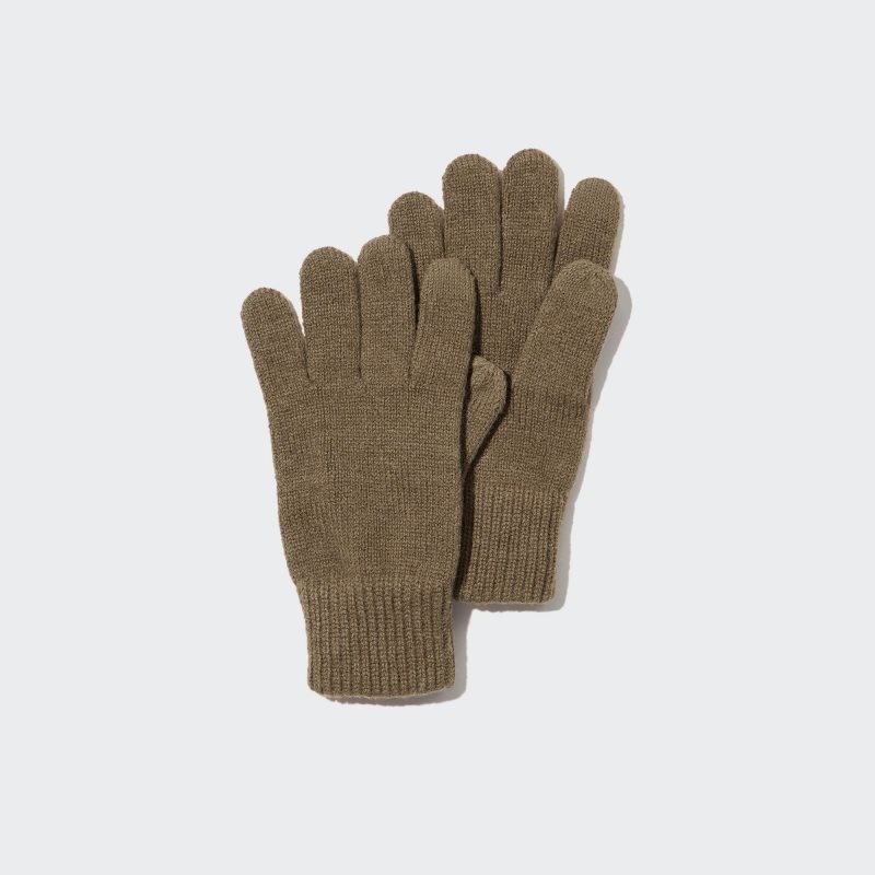 Brown Uniqlo HEATTECH Men Gloves | 5468060