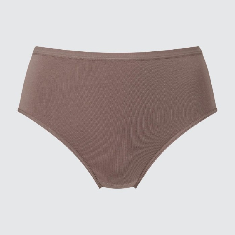 Brown Uniqlo High Rise Basic Women Briefs | 6286786