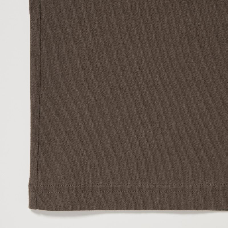 Brown Uniqlo U Crew Neck Short-sleeve Men T Shirts | 5974341