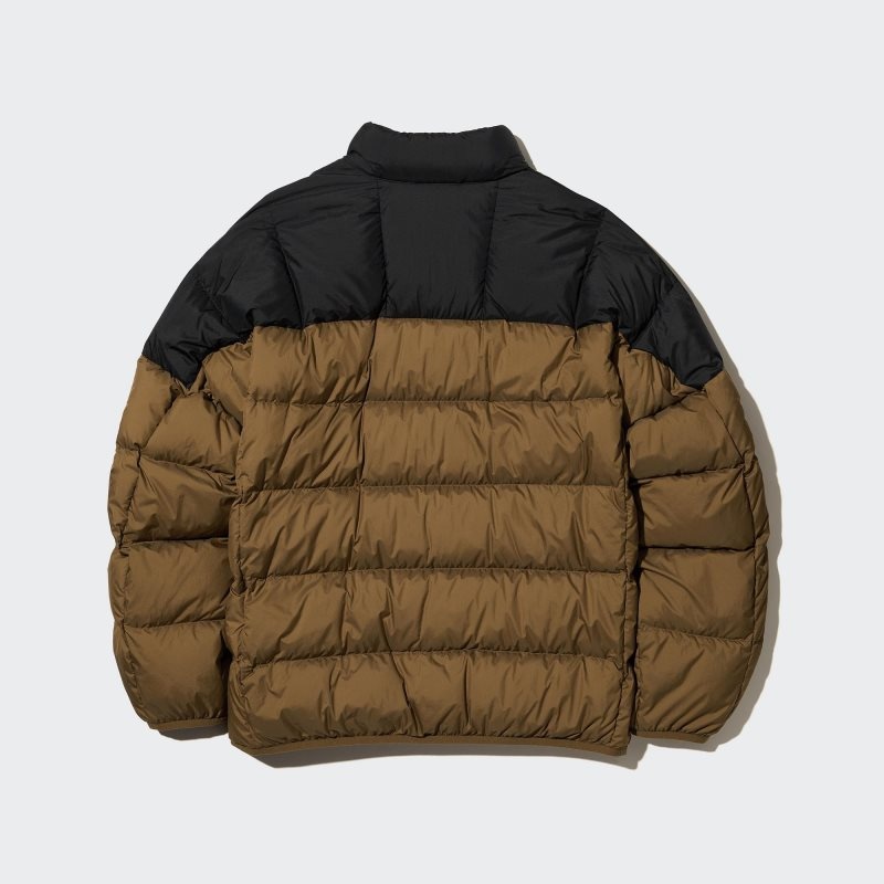 Brown Uniqlo Ultra Light Down 3d Cut Wide Quilt Color Block Men Jackets | 2155874