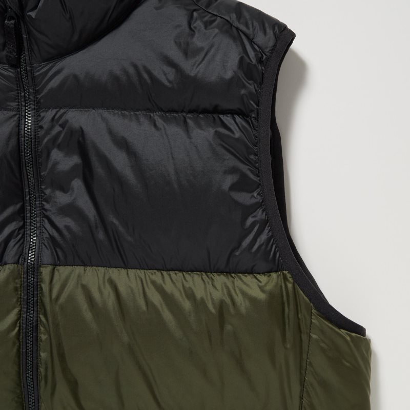 Brown Uniqlo Ultra Light Down Color Block Men Vest | 8035259