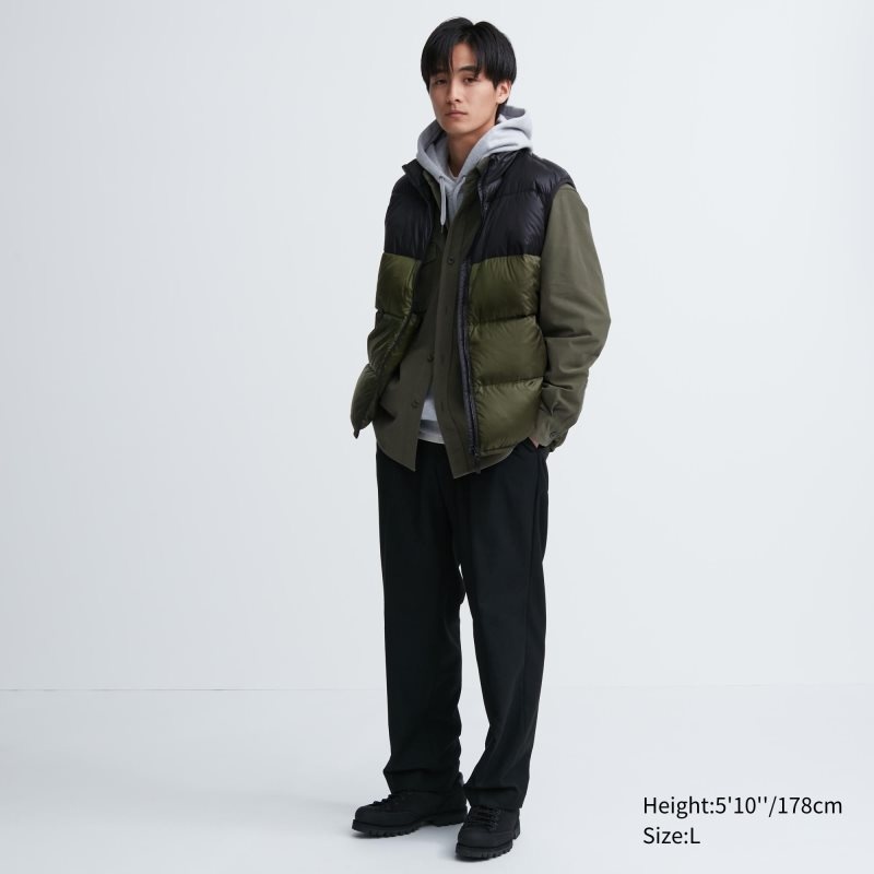 Brown Uniqlo Ultra Light Down Color Block Men Vest | 8035259