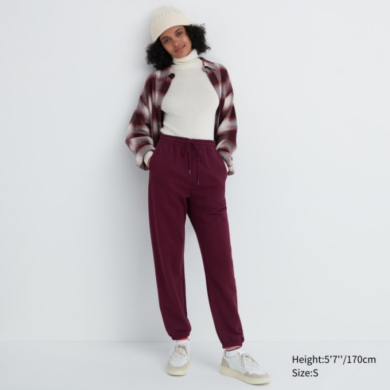 Burgundy Uniqlo Jogger Women Pants | 637996