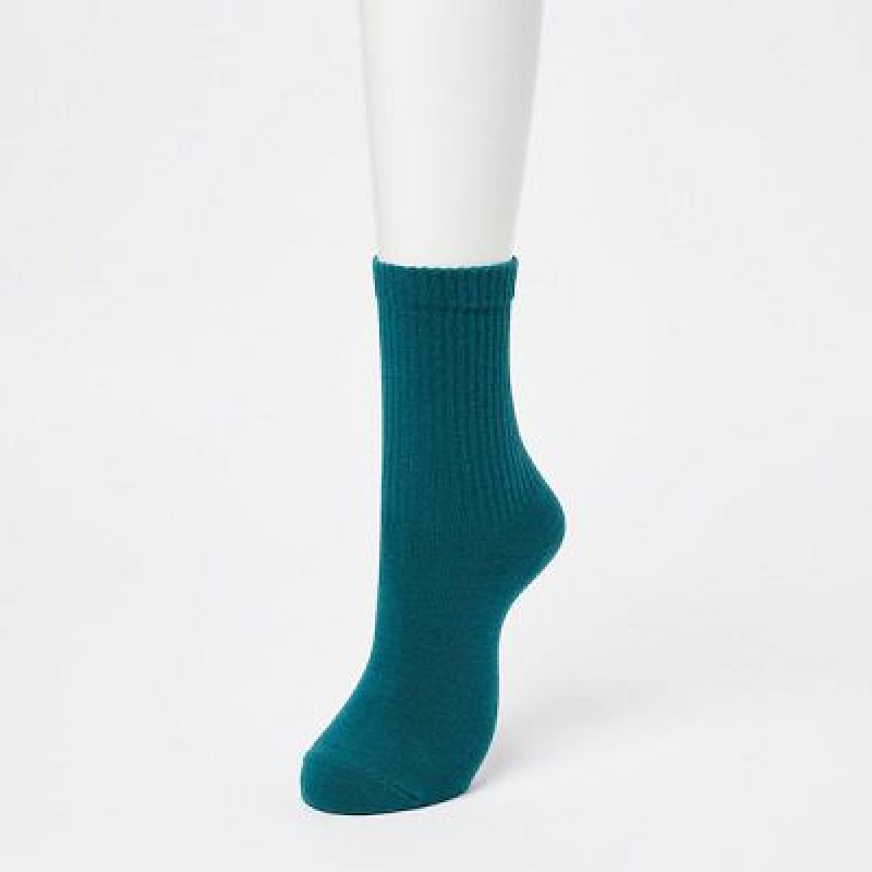 Green Uniqlo 3 Pack (Ribbed) Women Socks | 2812842