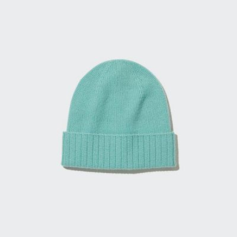 Green Uniqlo Cashmere Knitted Women Beanie | 7099689