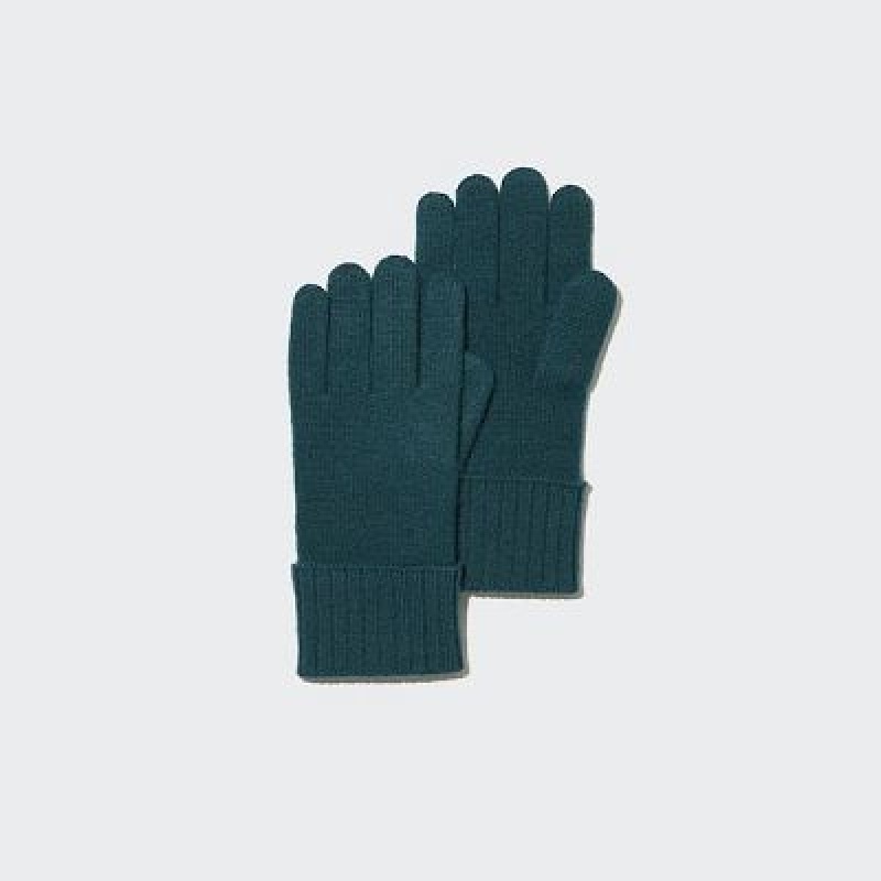 Green Uniqlo Cashmere Knitted Women Gloves | 586749