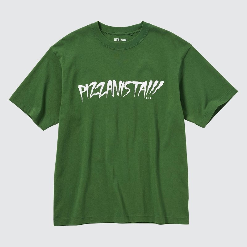 Green Uniqlo L.A. Eats Ut Oversized Short-sleeve Graphic Pizzanista! Men T Shirts | 8329486