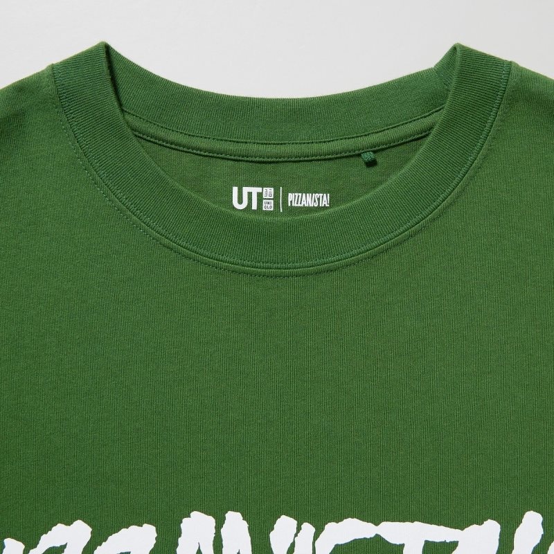 Green Uniqlo L.A. Eats Ut Oversized Short-sleeve Graphic Pizzanista! Men T Shirts | 8329486