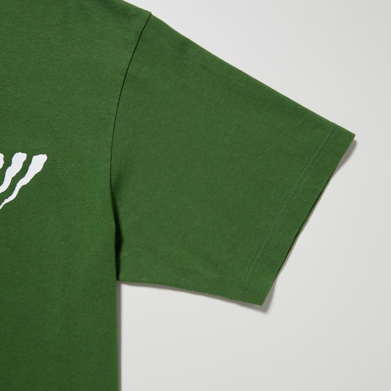 Green Uniqlo L.A. Eats Ut Oversized Short-sleeve Graphic Pizzanista! Men T Shirts | 8329486