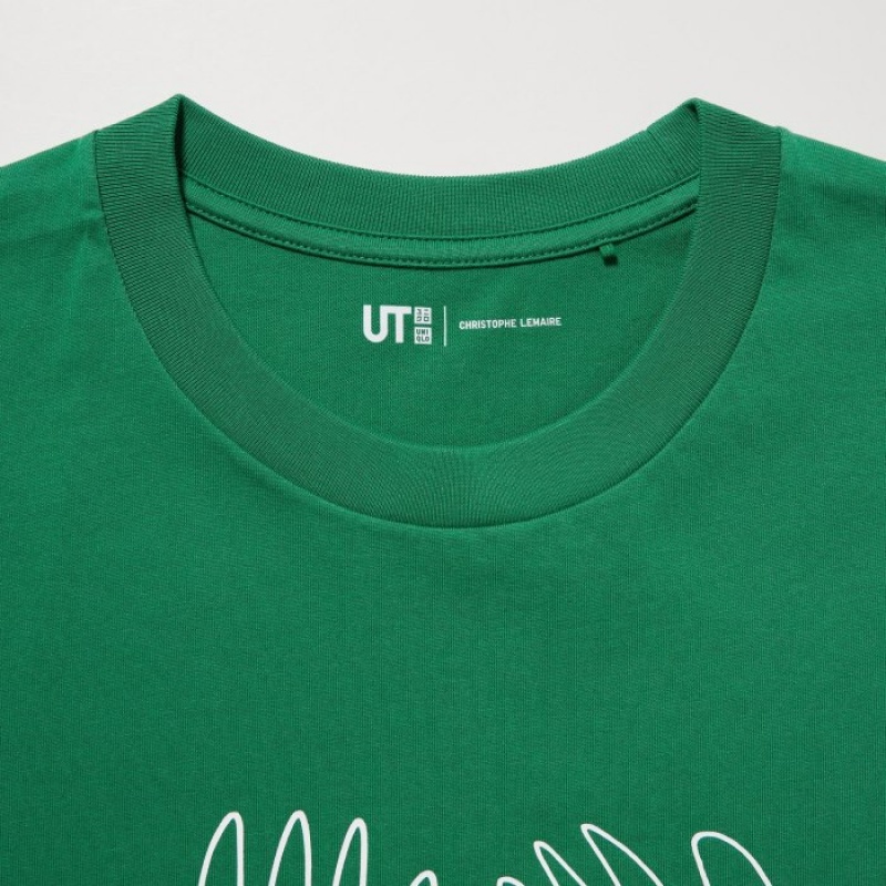 Green Uniqlo Peace For All Short-sleeve Graphic Christophe Lemaire Women T Shirts | 2761392