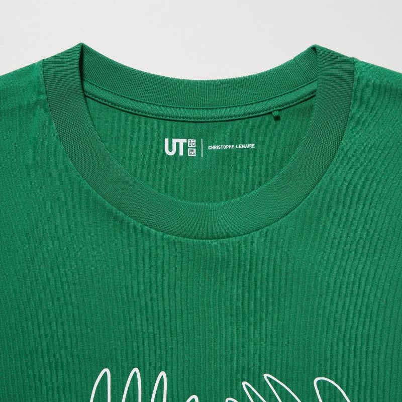 Green Uniqlo Peace For All Short-sleeve Graphic Christophe Lemaire Men T Shirts | 5546001