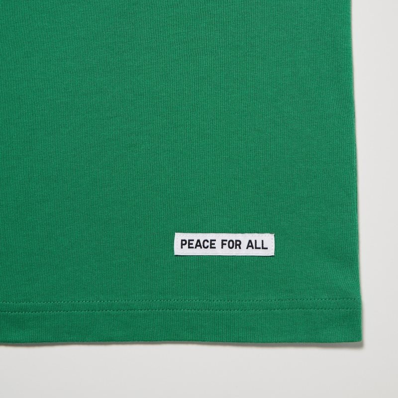 Green Uniqlo Peace For All Short-sleeve Graphic Christophe Lemaire Men T Shirts | 5546001