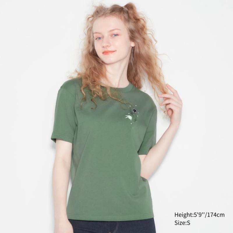 Green Uniqlo The World of CLAMP UT Short Sleeve Women T Shirts | 3879242