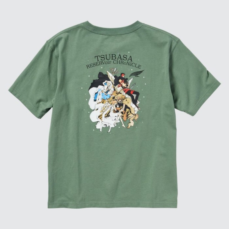 Green Uniqlo The World of CLAMP UT Short Sleeve Women T Shirts | 3879242