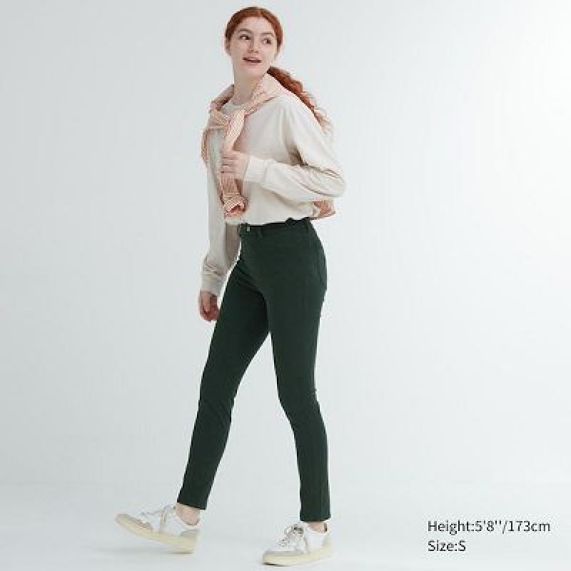 Green Uniqlo Ultra Stretch Women Pants | 1582629