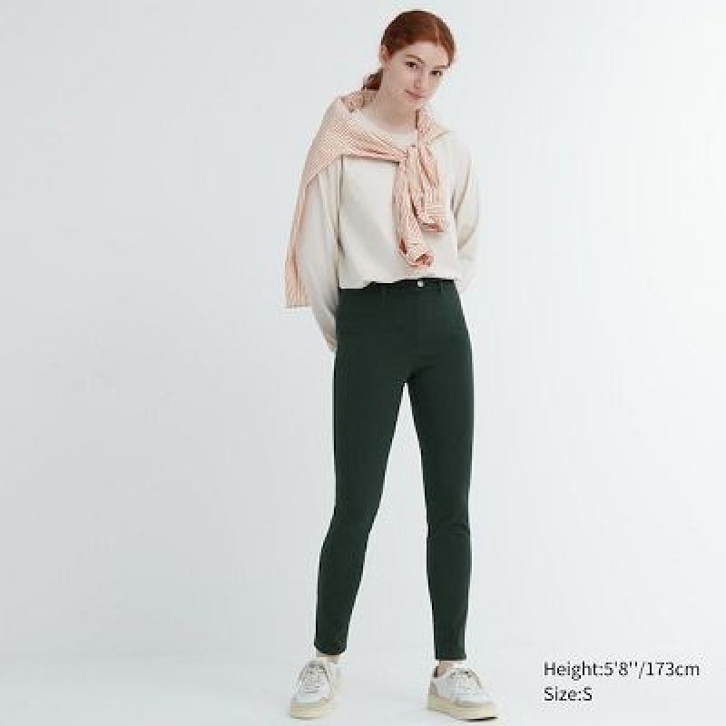 Green Uniqlo Ultra Stretch Women Pants | 1582629