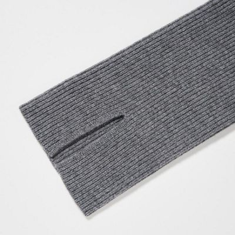 Grey Uniqlo Boat Neck Long-Sleeve Knit Women Dress | 3825821