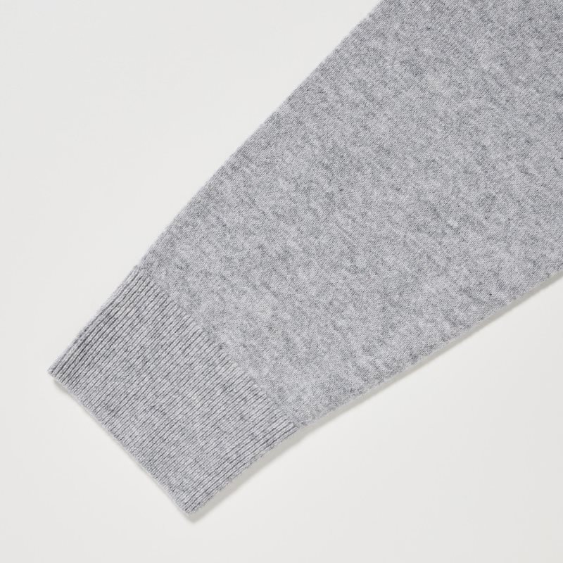 Grey Uniqlo Cashmere Crew Neck Long-sleeve Men Sweaters | 8488640