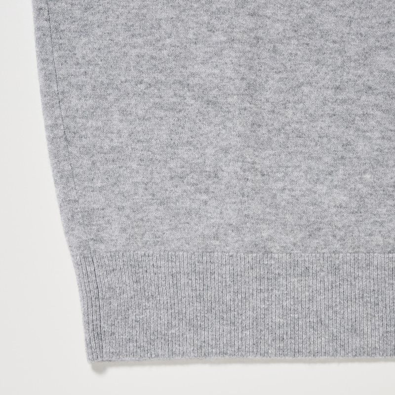 Grey Uniqlo Cashmere Crew Neck Long-sleeve Men Sweaters | 8488640