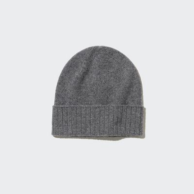 Grey Uniqlo Cashmere Knitted Women Beanie | 9369786